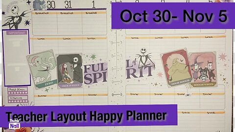 October 30- November 5 in Teacher layout wellness planner