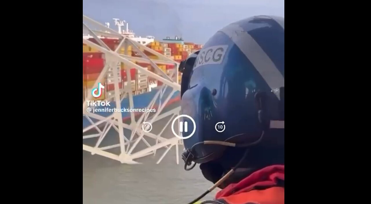 Aerial Footage - The Aftermath of the Baltimore Bridge Collapse