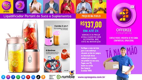 Liquidificador Portátil de Suco e Suplementos 4Leader