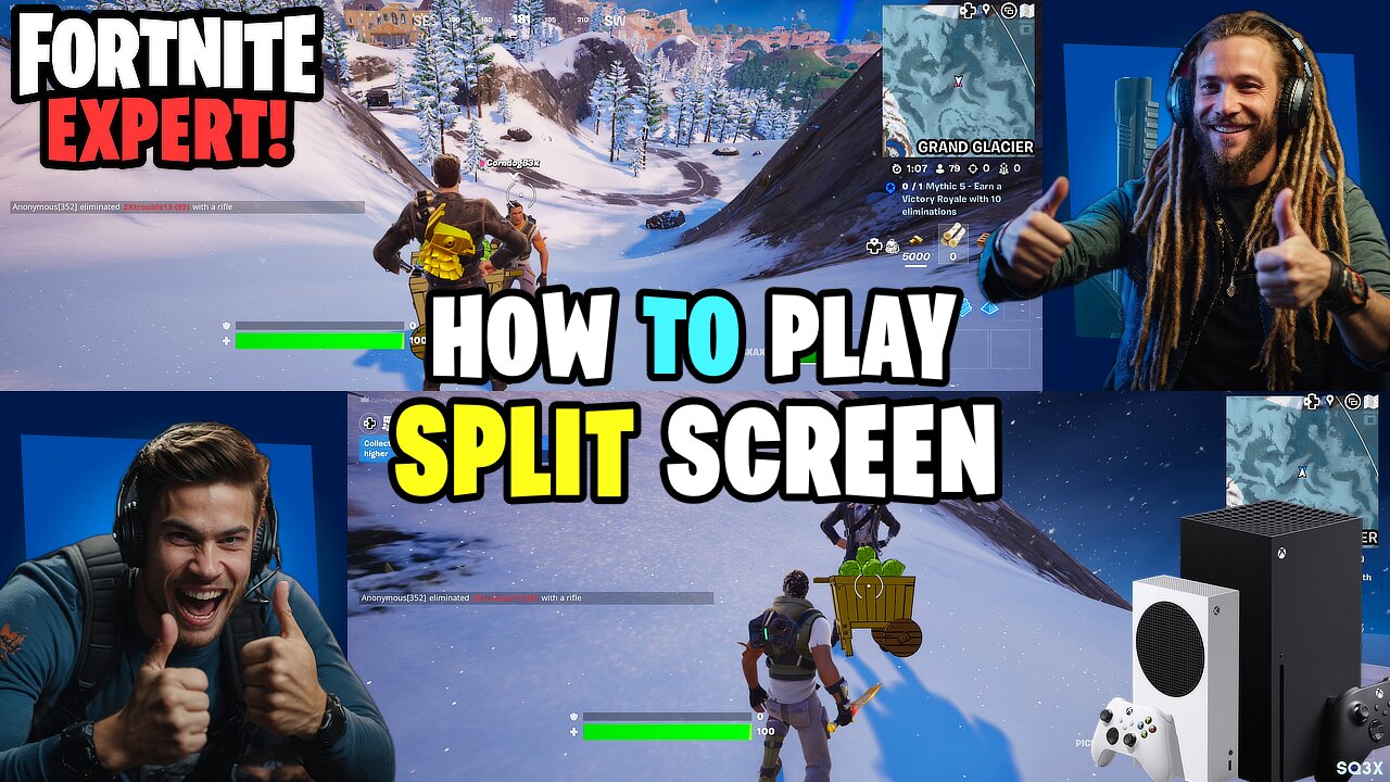 FORTNITE - HOW TO SETUP SPLIT SCREEN on Xbox Series X|S 🔥