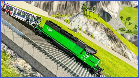 TRAIN vs STAIRS #339 – #BeamNG #Drive #Crashes