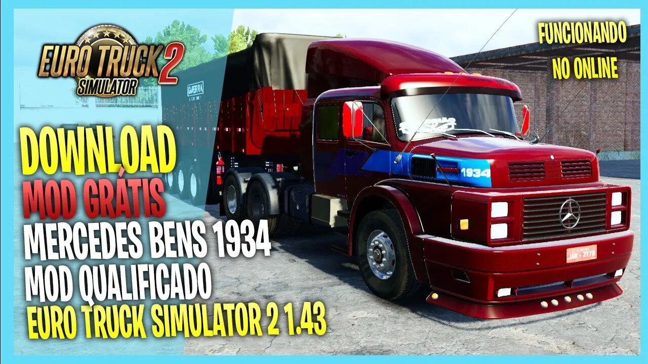 ▶️ETS2 1.43 SAINDO DA FAZENDA COM MERCEDES 1934 REBOQUE CAÇAMBA EURO TRUCK SIMULATOR 2 1.43