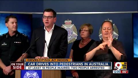 Car drives into pedestrians in Australia