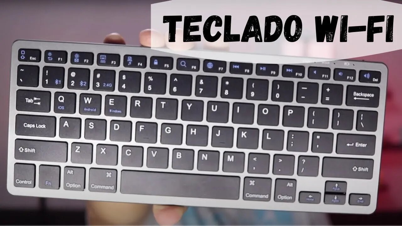 KIT MINI TECLADO + MOUSE PARA IOS, WINDOWS E ANDROID 3 CONEXÕES SENDO 2 BLUETOOTH 1 WI FI