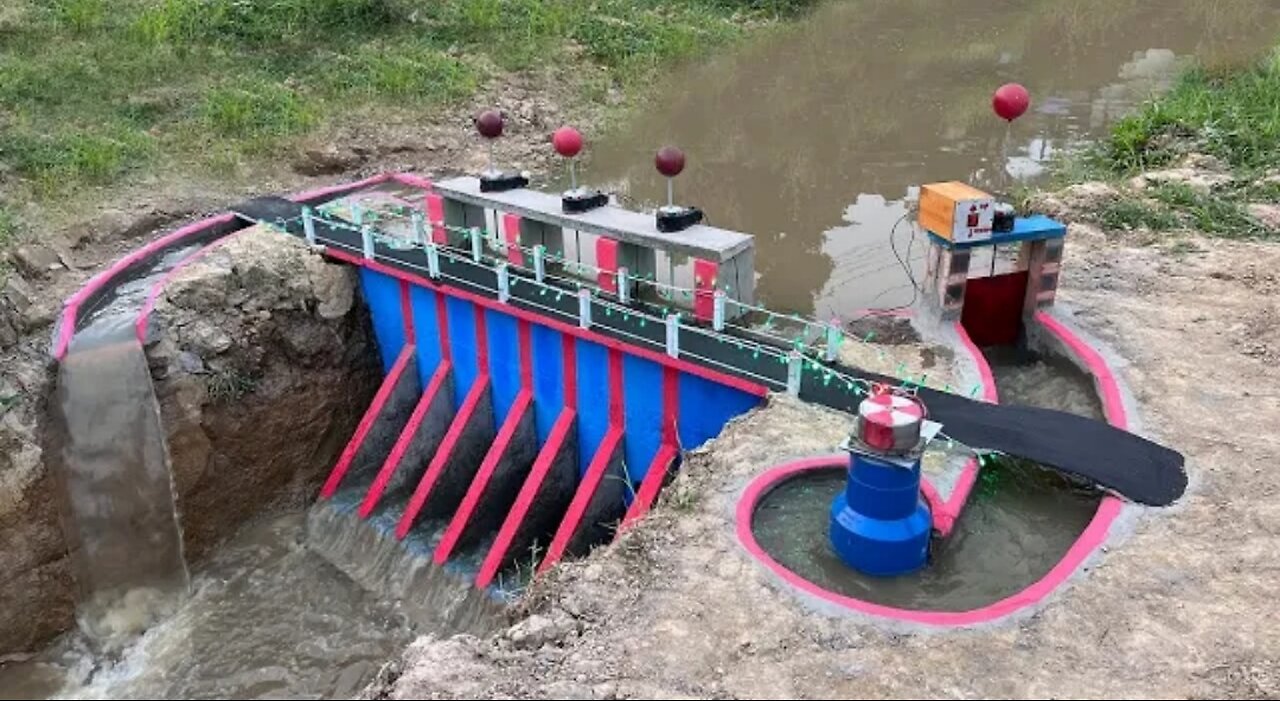 Build mini hydropower on a small stream with a powerful unit