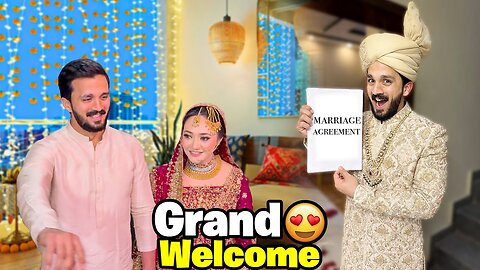 Grand welcome of Eman at home💕Marriage Agreement sign krwa lia😁