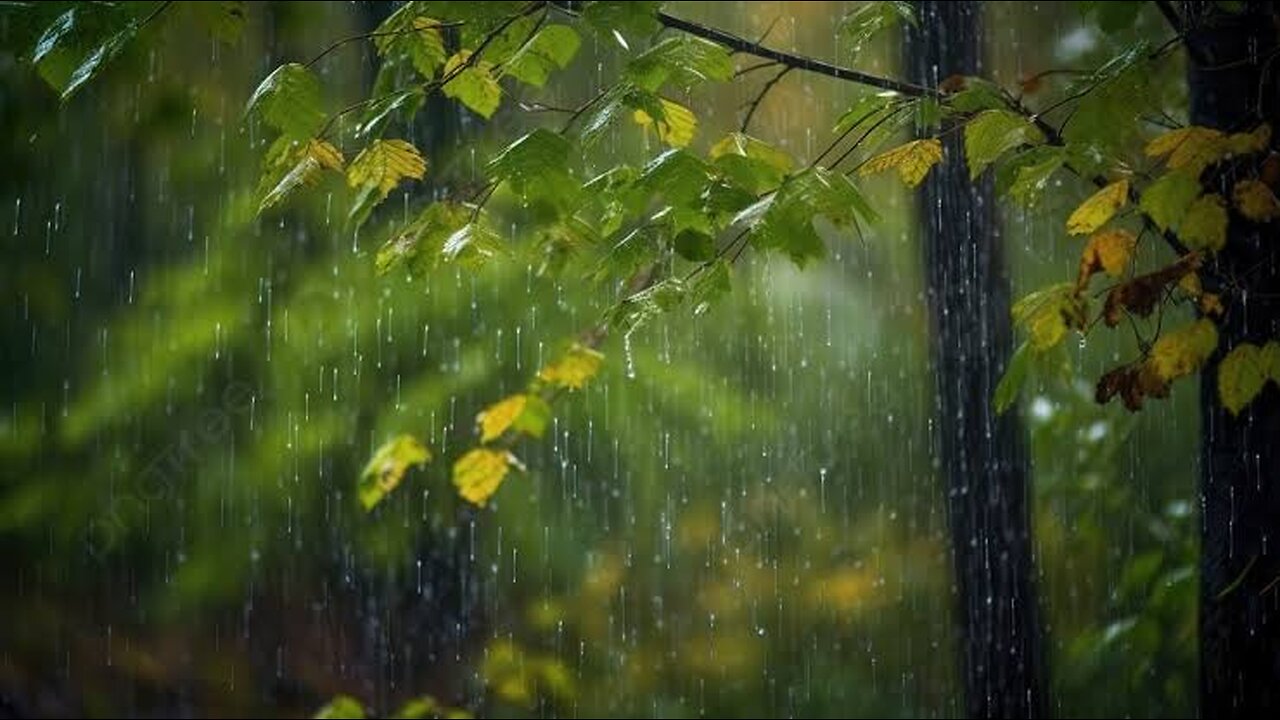 calm rain, mental relaxation, meditation and study