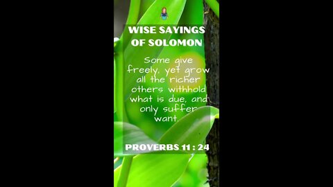 Proverbs 11:24 | Wise Sayings of Solomon