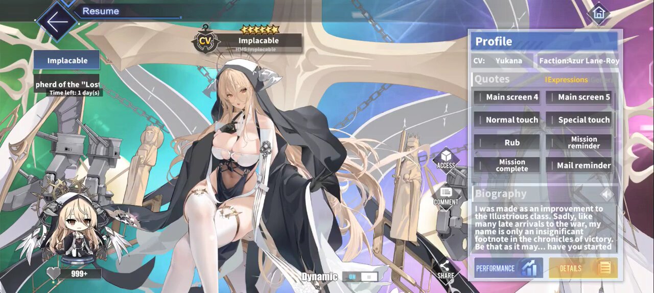Azur Lane Implacable *Special Touch* and skin