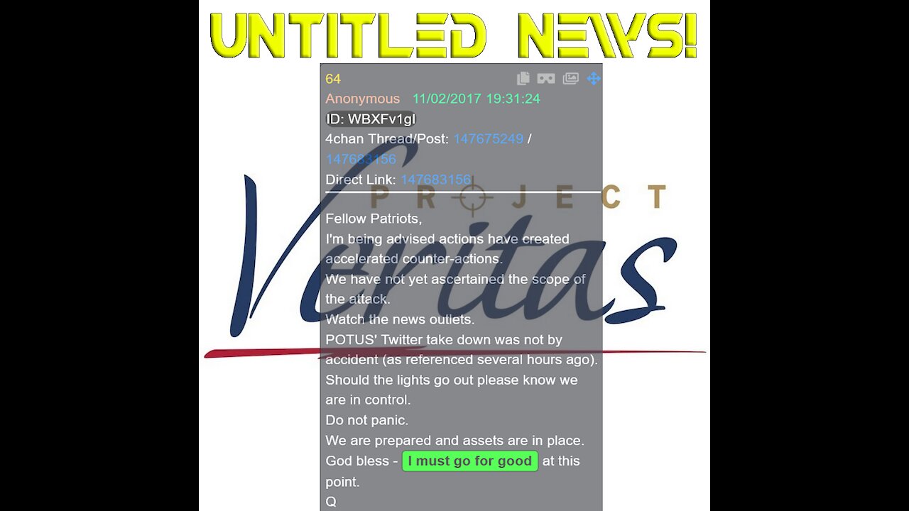 Project Veritas, CNN Pedo Network, Q Drop 64, Omicron Push!