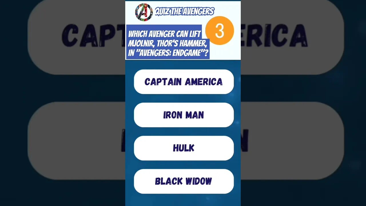 🎬QUIZ_THE_AVENGERS: Which Avenger can lift Mjolnir, Thor’s hammer, in “Avengers: Endgame”? #avengers