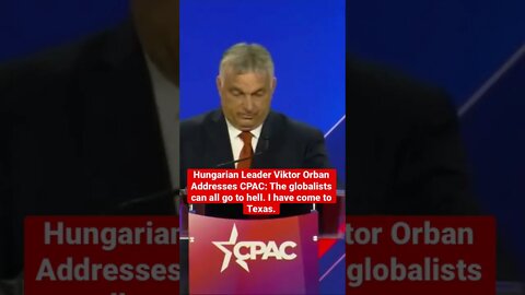 Hungarian Prime Minister: Globalists can go to hell