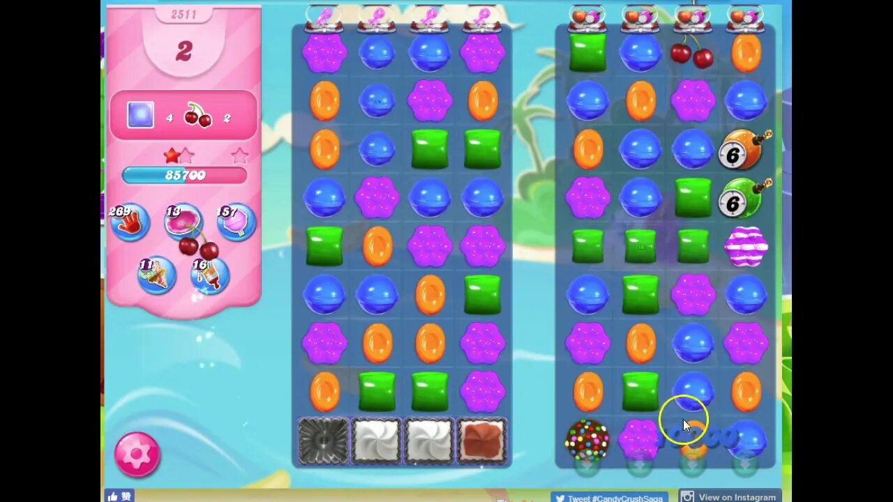 Candy Crush Level 2511 Audio Talkthrough, 3 Stars 0 Boosters