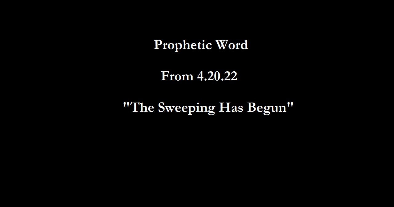 "The Sweeping Has Begun"