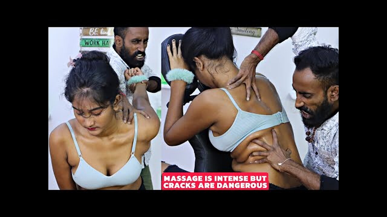 Heavy Oil Back Massage | Head Massage & Body Massage | Tail Bone Adjustment | Neck Cracking