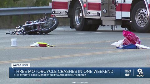 Three motorcycle crashes in one weekend