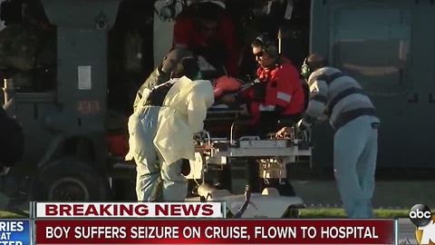 Boy suffers seizure on cruise, flown to hospital