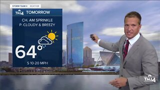 Light showers possible Wednesday morning, temps in the 60s