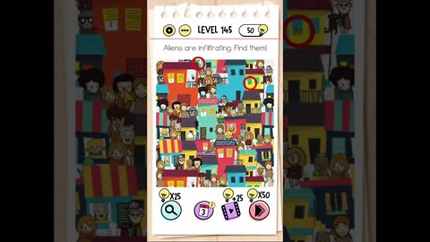 Brain Test Tricky Puzzles Level 145 Aliens are infiltrating. Find them!