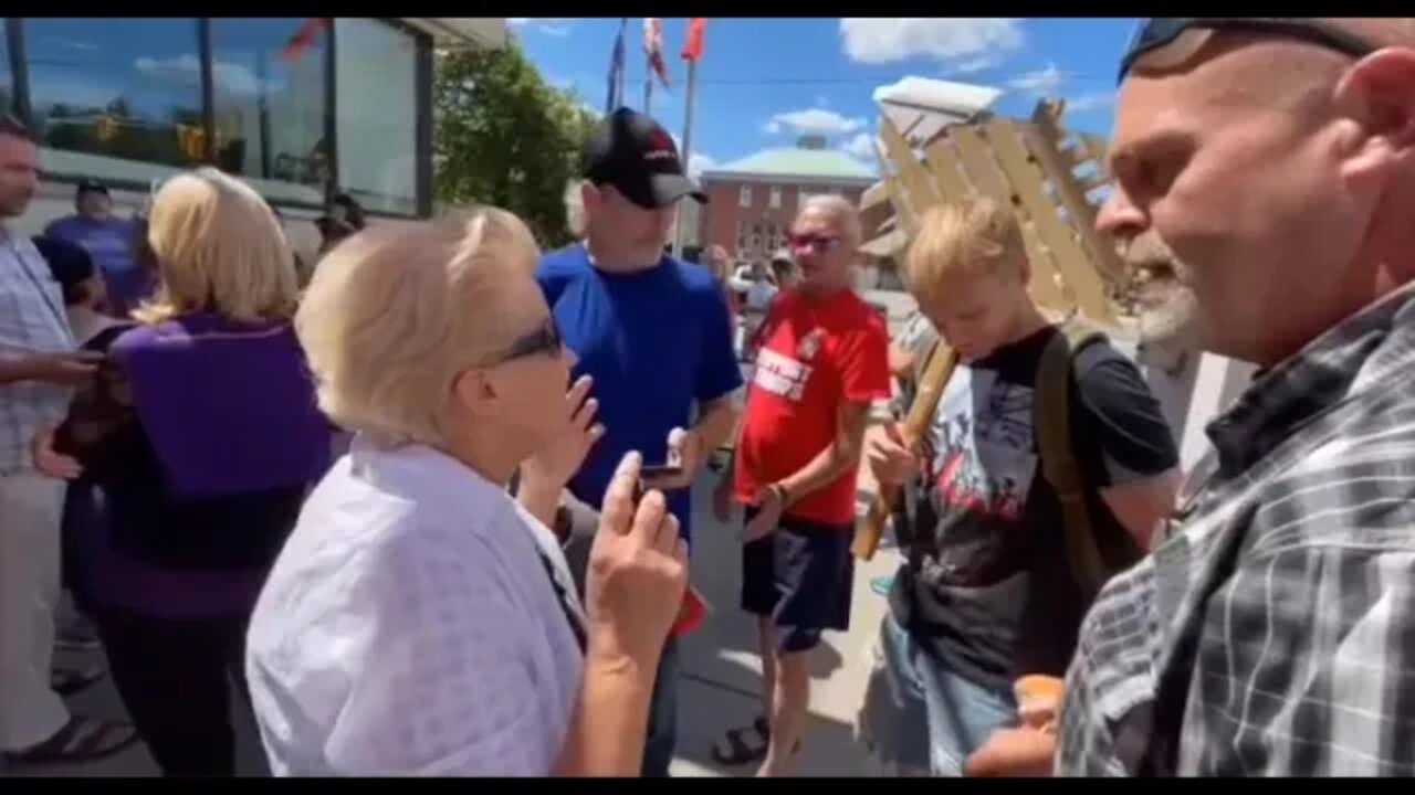 Granny beats up antifa member and rips the far left lunatic's mask off 🤣🤣🤣