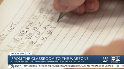 Valley student brings hope through letters to Ukrainian soldiers fighting in war