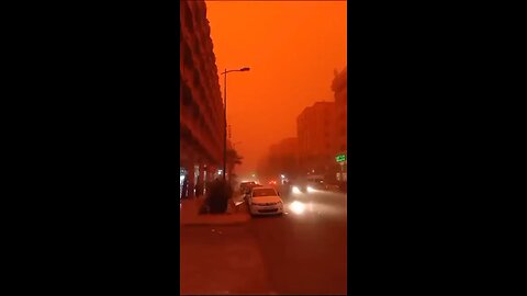 MOROCCO 🇲🇦 Marrakech experienced a severe sandstorm that turned the sky red.
