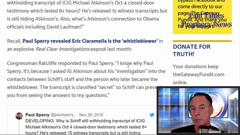 Rep Ratcliffe Reveals Why Schiff is Withholding Transcripts of ICIG Michael Atkinson’s Closed Door