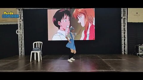 Apresentação Cosplay de Rei Ayanami, do anime Evangelion no 25º Pira Anime Fest (2022)