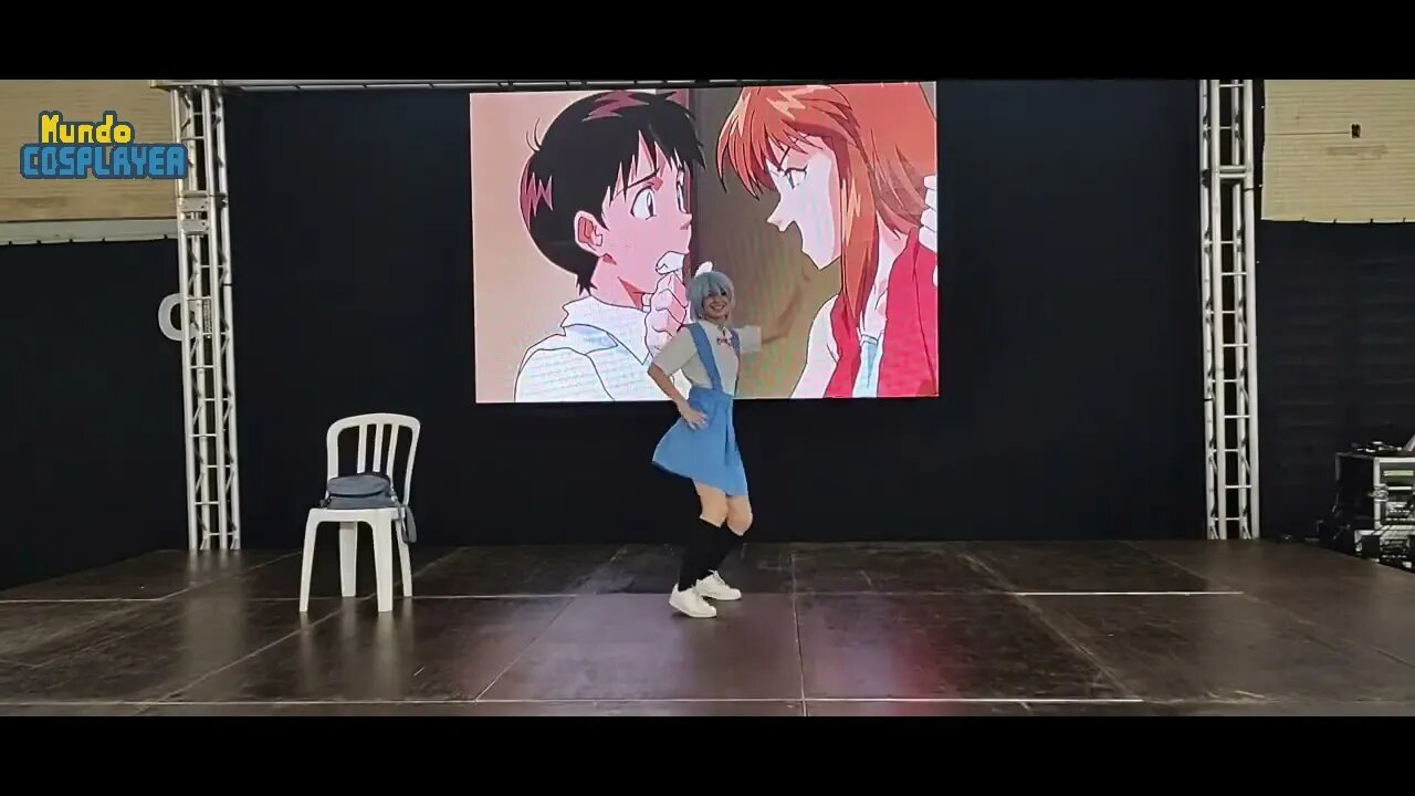 Apresentação Cosplay de Rei Ayanami, do anime Evangelion no 25º Pira Anime Fest (2022)