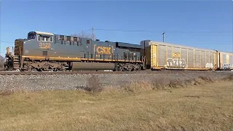 CSX M217 Autorack Train from Sterling, Ohio December 8, 2023