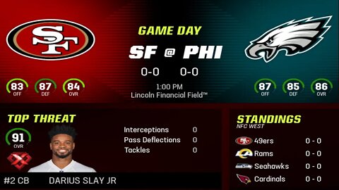 Madden 23 49ers Vs Eagles Week 1 Cpu Vs Cpu Season 2