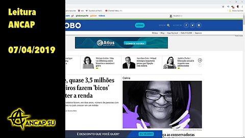 Bicos x CLT, Reitor da UFRJ, Terraplanismo histórico e Bartender | Leitura ANCAP 07/04/19 | ANCAPSU