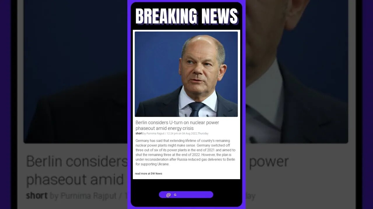Latest Reports: Berlin considers U-turn on nuclear power phaseout amid energy crisis #shorts #news