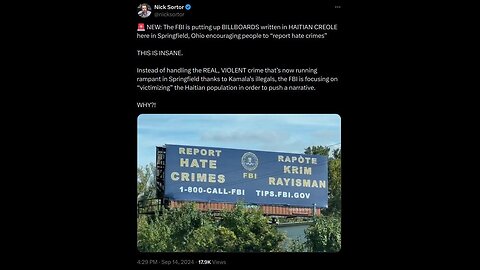 REPORT ILLEGAL ALIEN CRIMES, FBI WILL PROSECUTE FOR HATE SPEECH! NATIONWIDE BILLBOARDS!