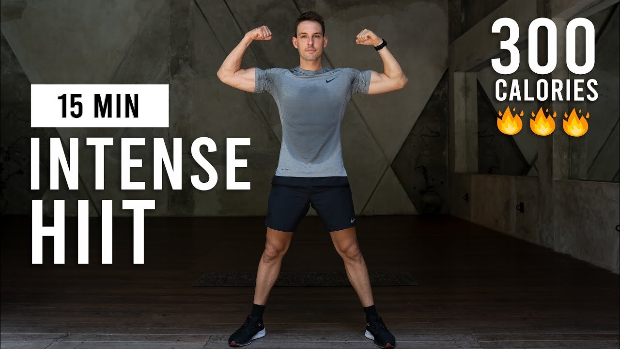 15 Min Intense HIIT Workout For Fat Burn Cardio No Equipment, No Repeats