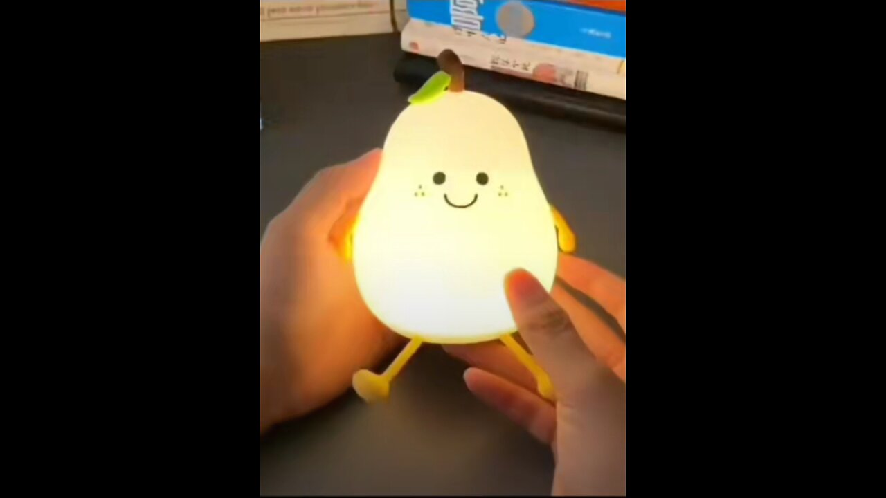 😻Cute pear bedside touch night lamp✨