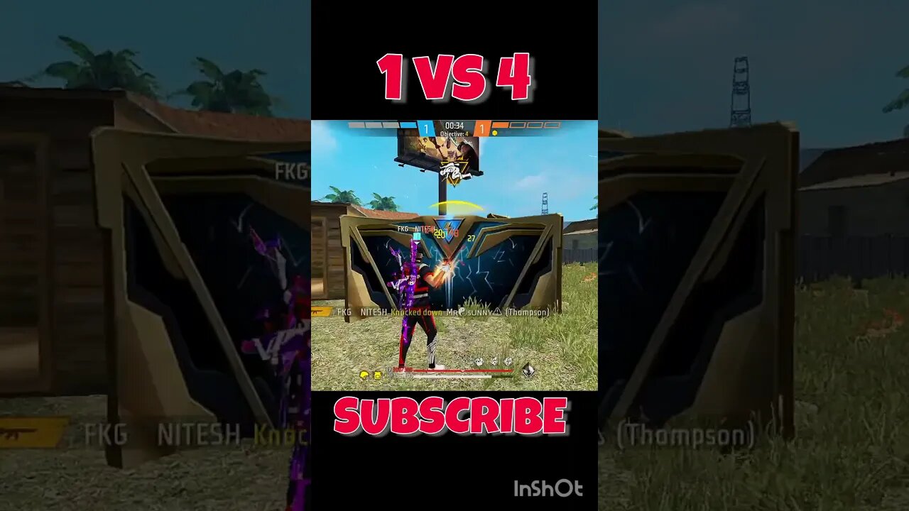 1 vs 4 🥵 situation 🥶 can I kill whole squad 🔥 and take booyah #shorts #freefire #ffshorts #freefire