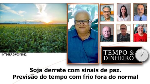 Soja derrete com sinais de paz. Previsão do tempo com frio fora do normal