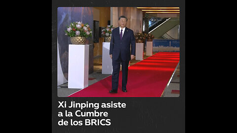 El líder chino Xi Jinping llega para asistir a la segunda jornada de la XV Cumbre de los BRICS