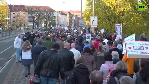 Thousands Of COVID-Restrictions-Fatigued Nuremberg Citizens Take To The Streets