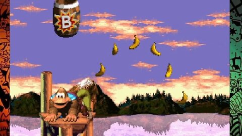 Tidal Trouble W1-3 How to reach the 2ND BONUS with Dixie & Kiddy Donkey Kong Country 3