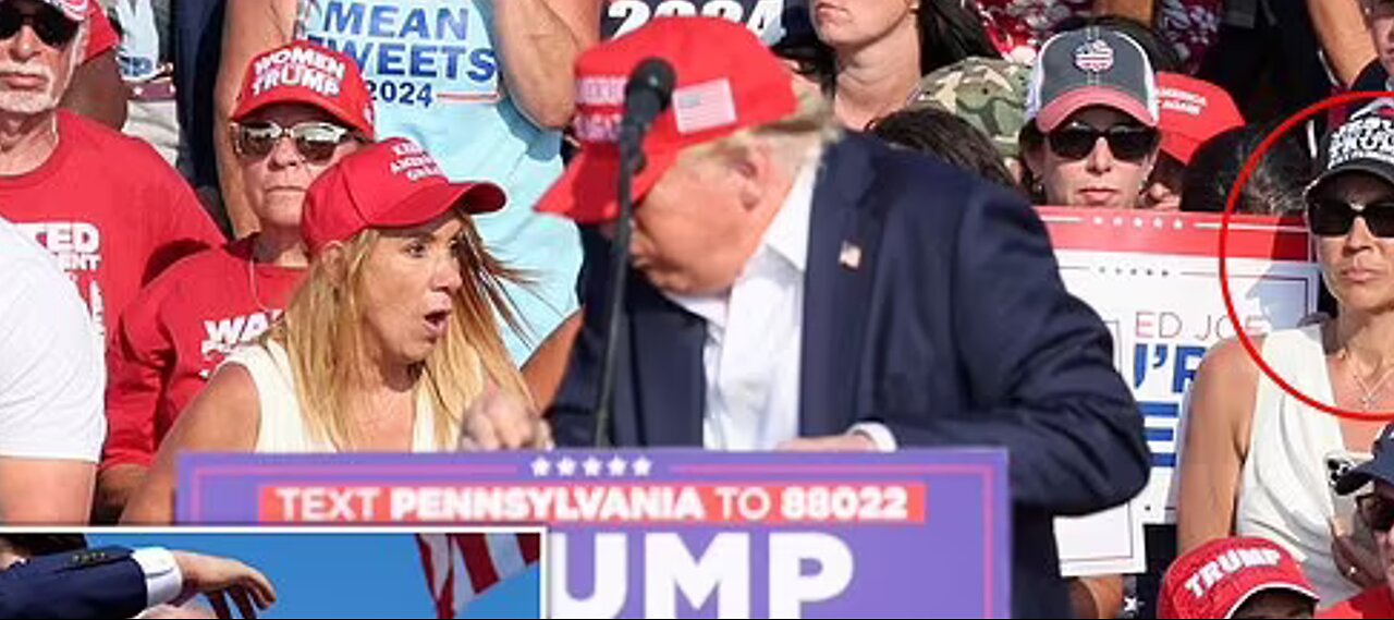 Woman sitting behind Trump during assassination attempt goes viral for her very strange behavior