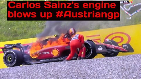 Carlos Sainz's engine blows up #austriangp