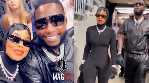 Gucci Mane's Wife Keyshia Ka'oir Shuts The Gym Down Entering Hawks Game! 😎