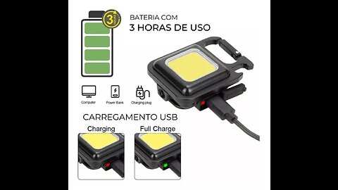 Mini Lanterna (REFLETOR) Chaveiro Portátil Usb Abridor Garrafas Tiktok