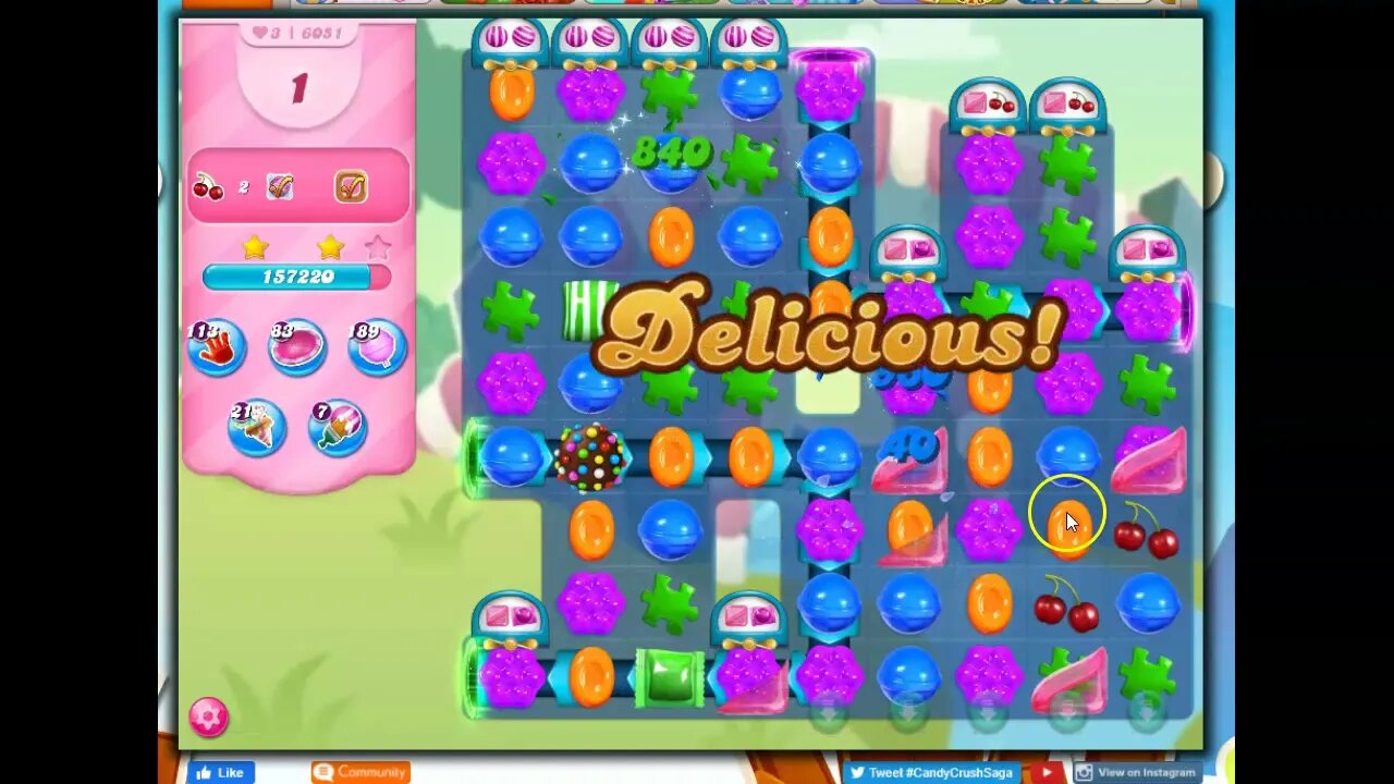 Candy Crush Level 6051 Talkthrough, 26 Moves 0 Boosters