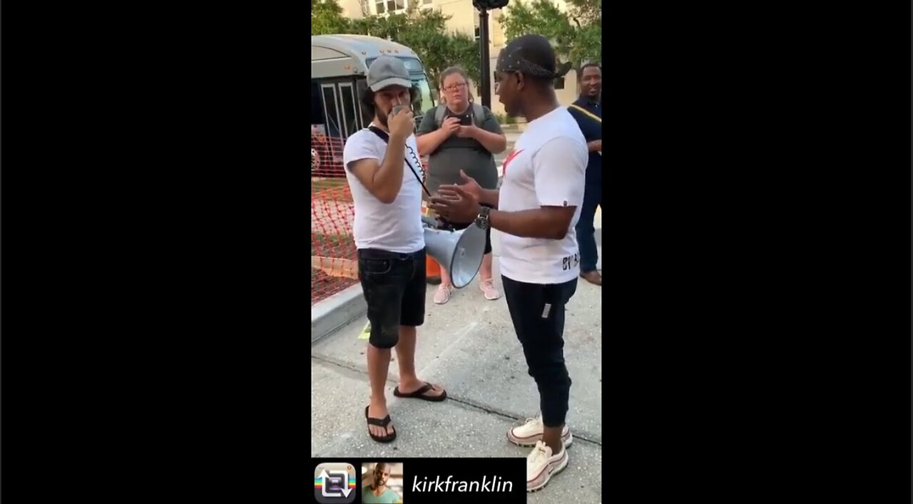 A street Preacher goes off on kirk Franklin