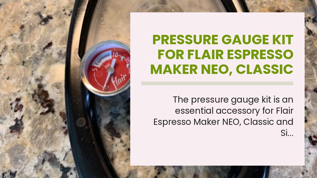 Pressure Gauge Kit for Flair Espresso Maker NEO, Classic and Signature Models