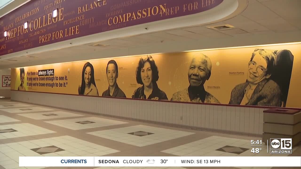 Diverse murals inspiring students at ASU Preparatory Academy