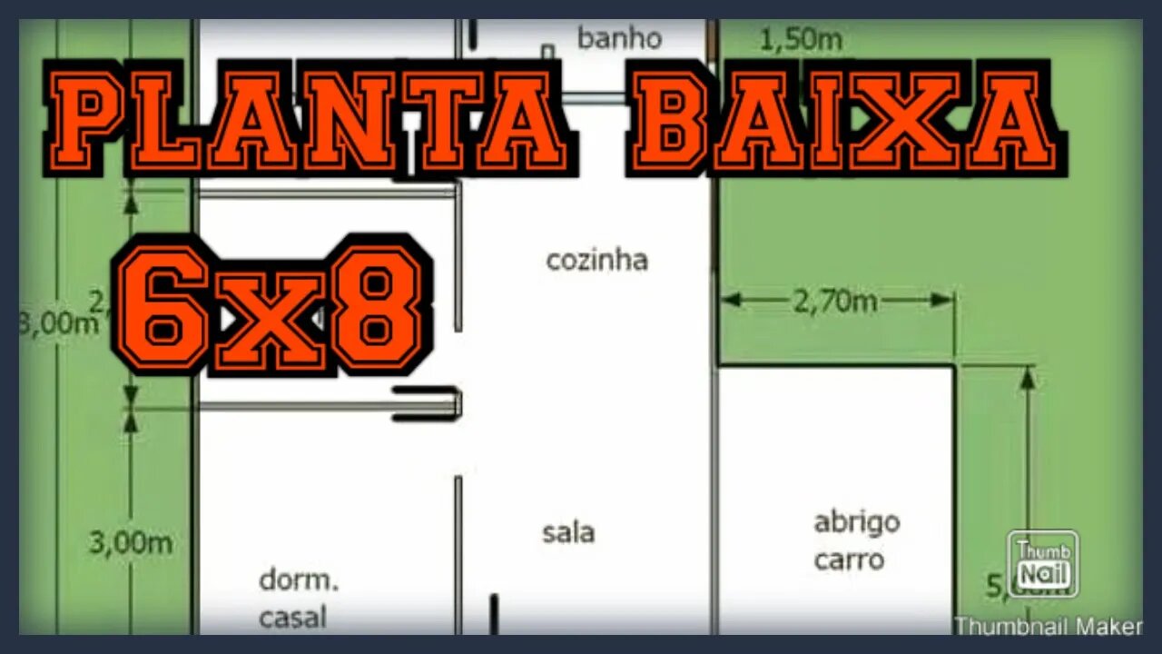 planta baixa 6x8 (casa 48 metros)